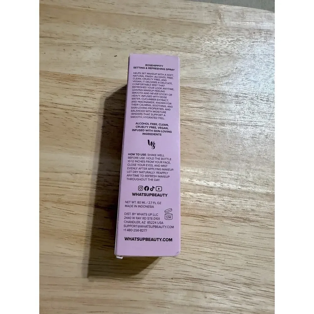 NEW! What's Up Beauty Rosehippity Dewy Setting & Refreshing Spray Vegan 2.7 oz
